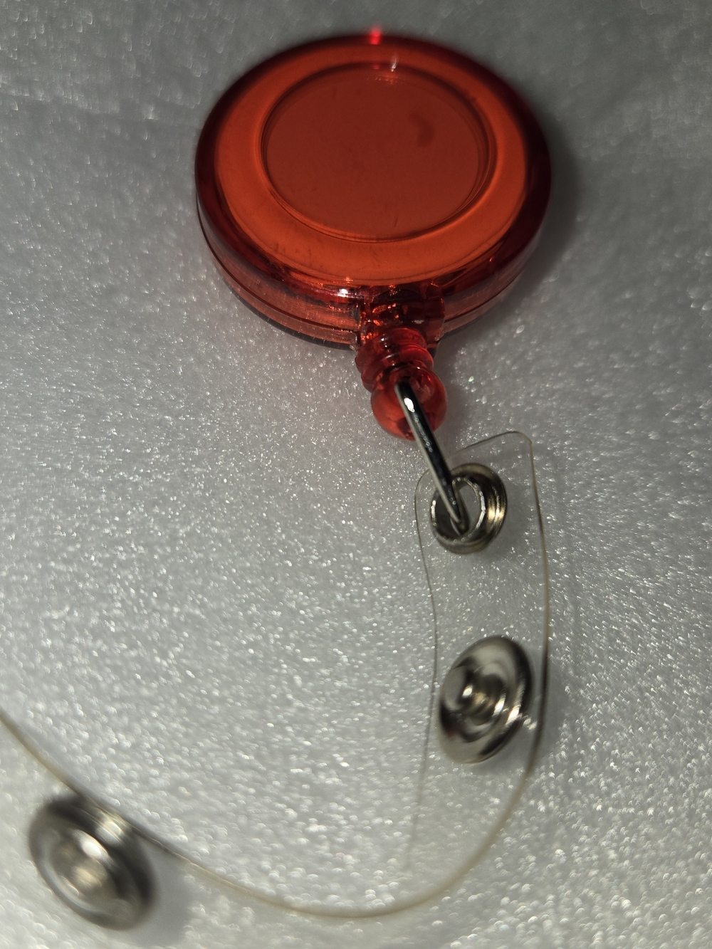 Retractable Key & Card Reel — Red/Orange - Picture 3 of 5